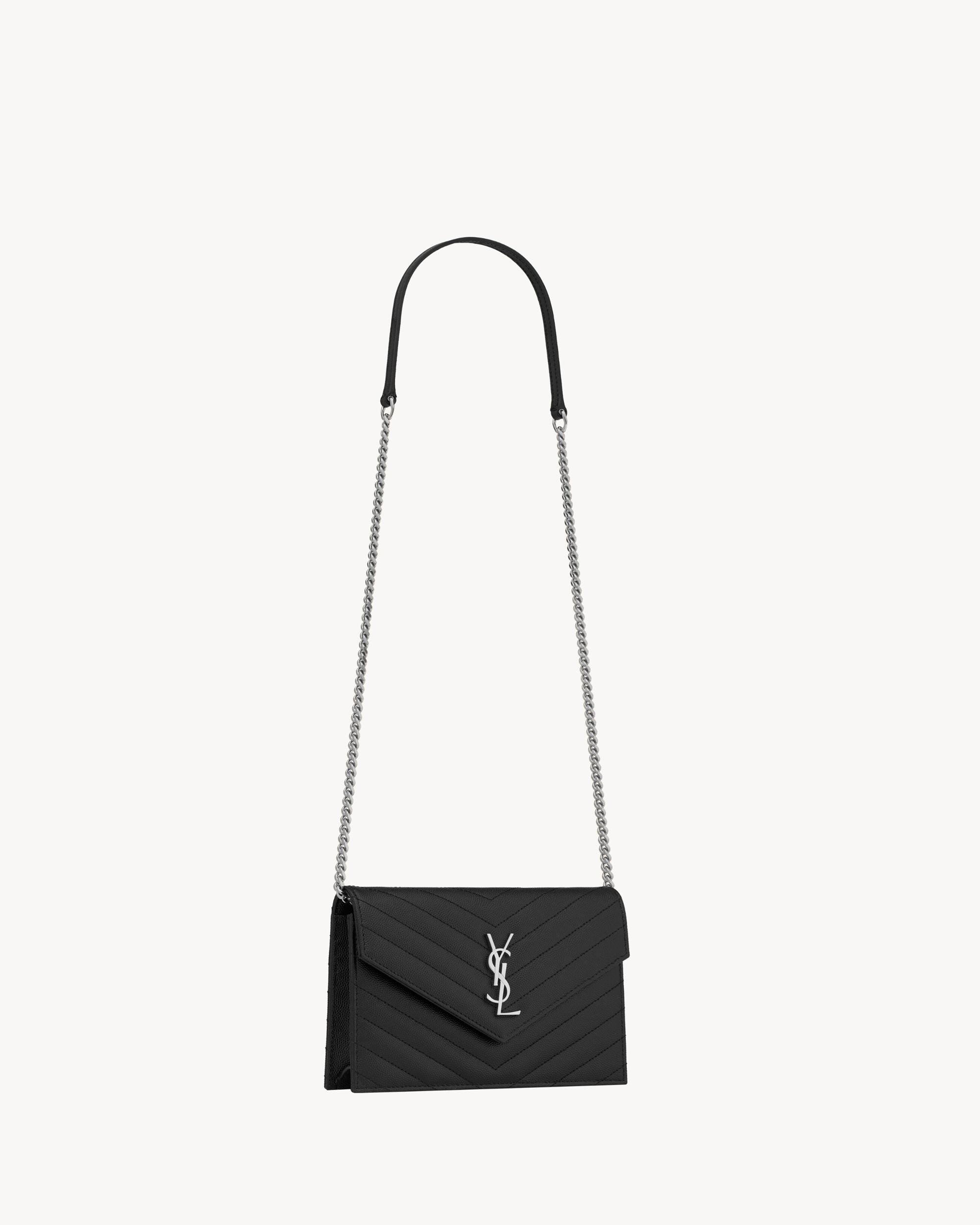 CASSANDRE ENVELOPE CHAIN WALLET IN GRAIN DE POUDRE LEATHER Product Image