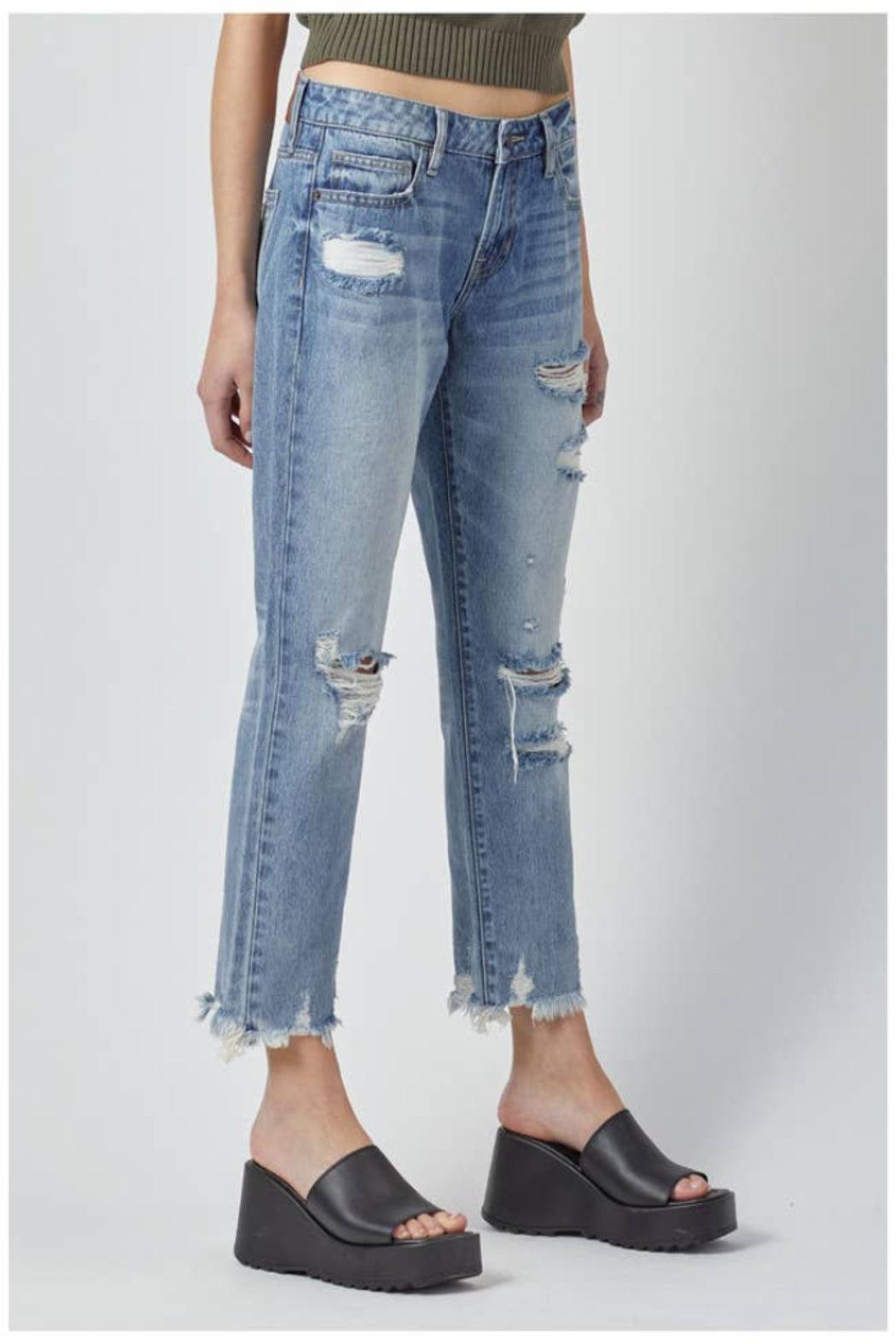 Medium Wash Distressed Boyfriend Product Image