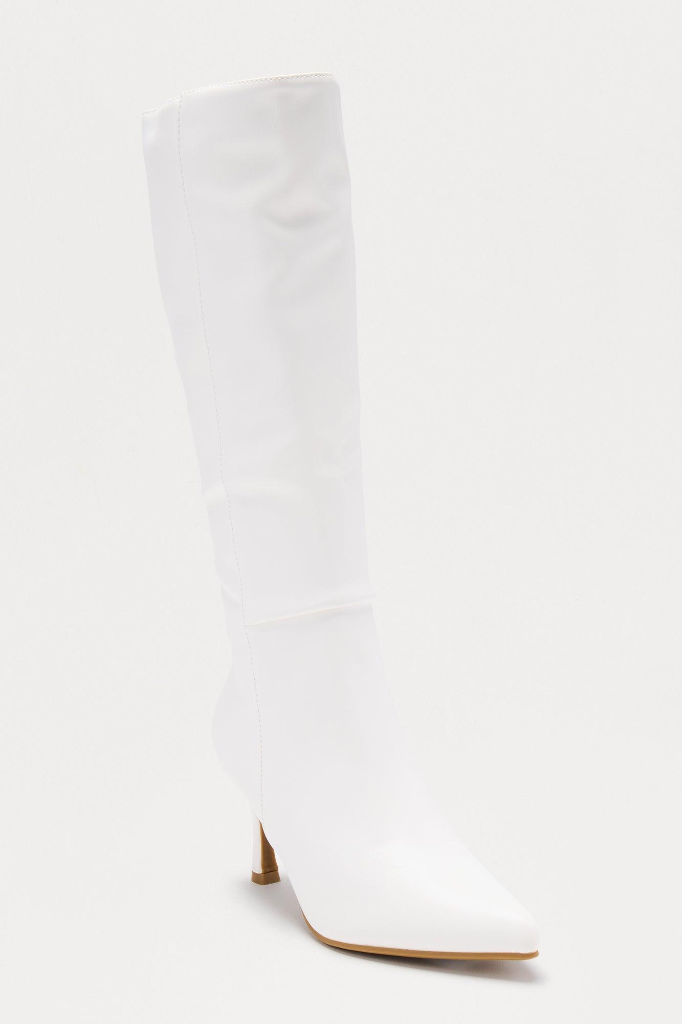 Edge Knee High Boots - White Female Product Image