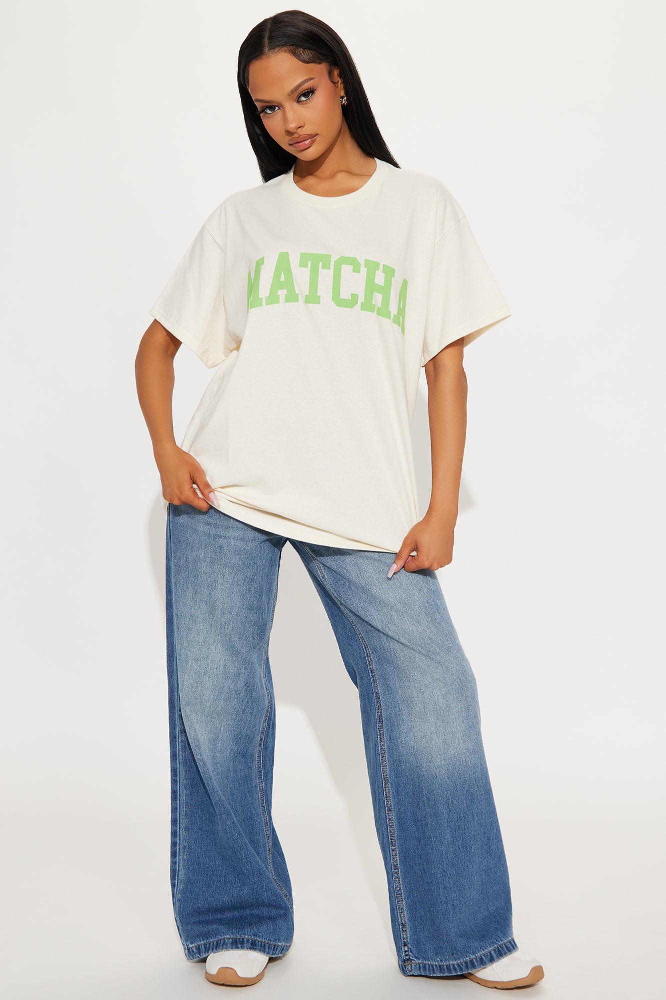 In My Matcha Era Oversized Tee - Natural Product Image