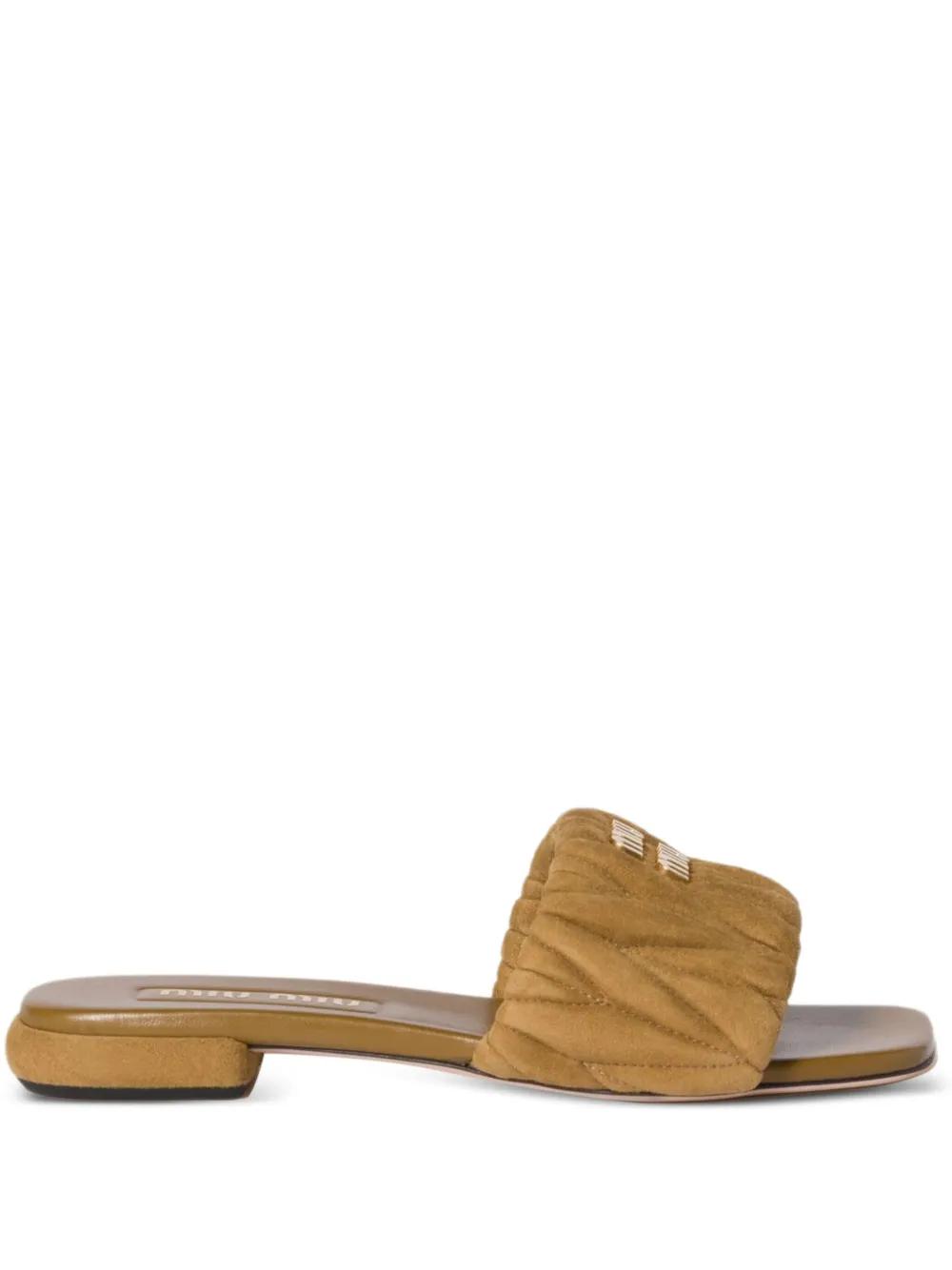matelassé suede slides Product Image