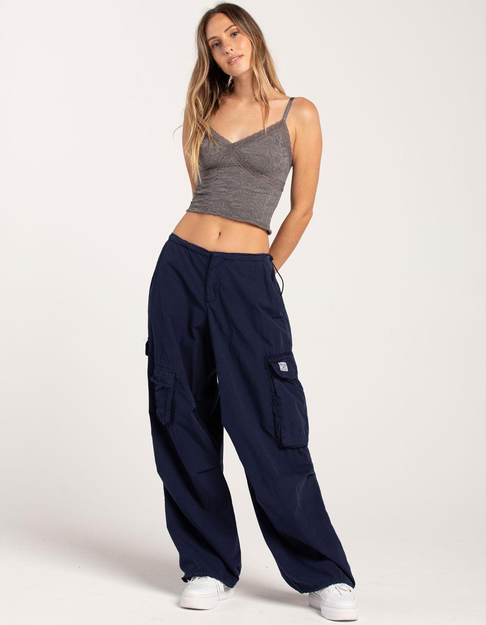 BDG Urban Outfitters Seamless Contrast Cross Womens Lace Cami - CHARCOAL Product Image