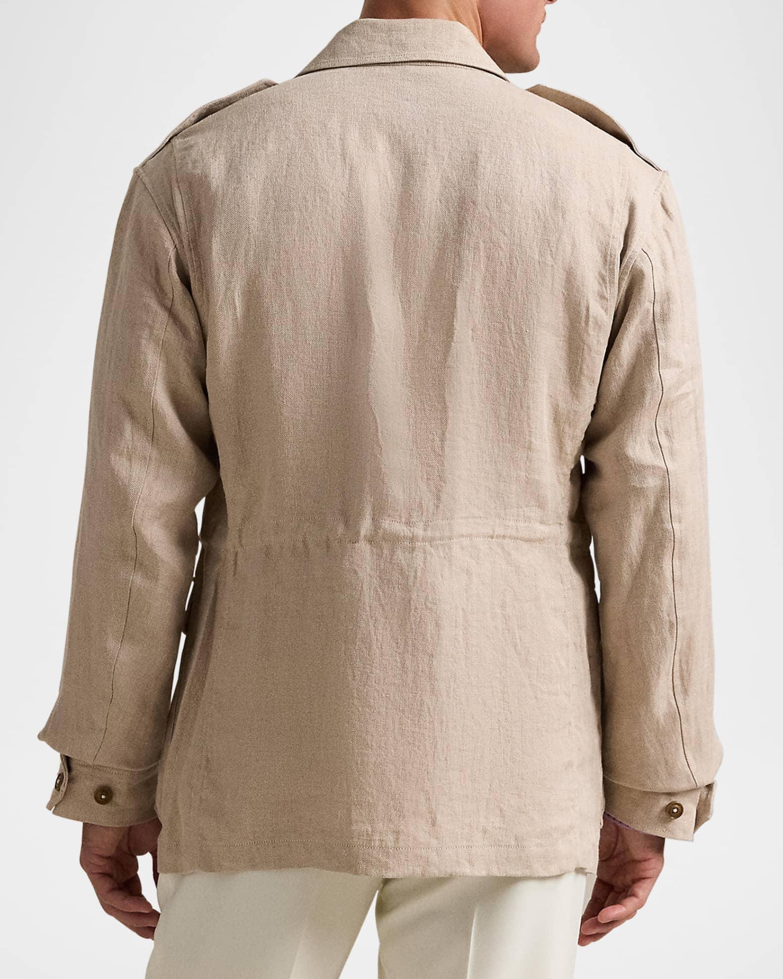 Men's Linen Herringbone Field Jacket Product Image