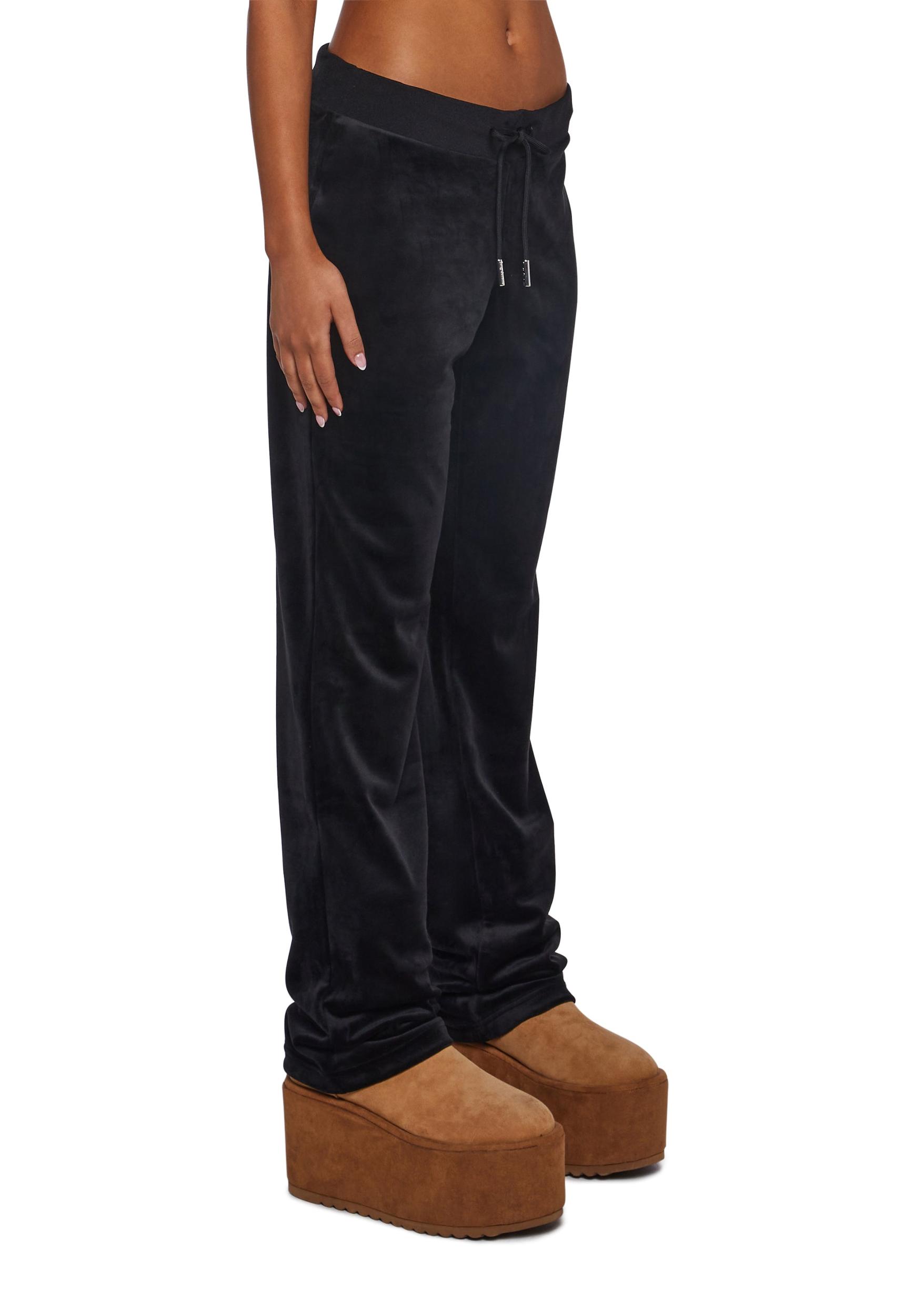 Juicy Couture OG Big Bling Velour Rhinestone Hoodie - Black Product Image