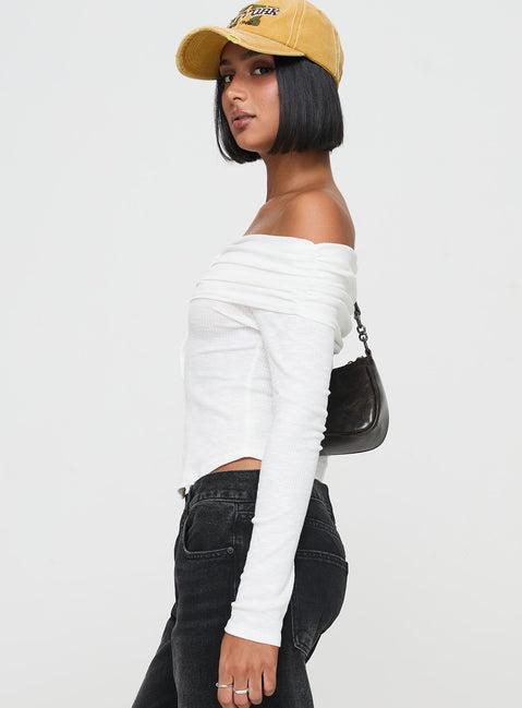 Victorea Off Shoulder Top White Product Image