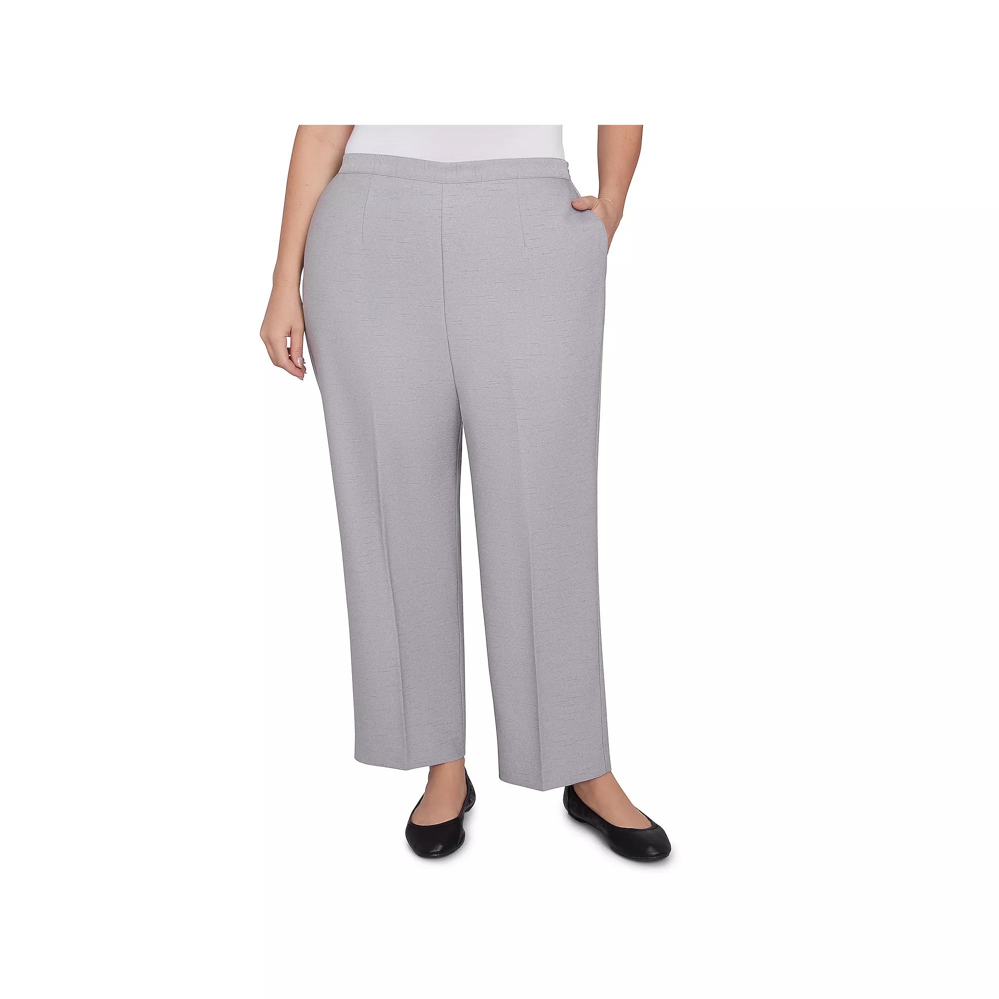 Plus Size Alfred Dunner Estate Pull-On Medium Length Pants, Women's, Size: 20 W, Dove Gray Product Image