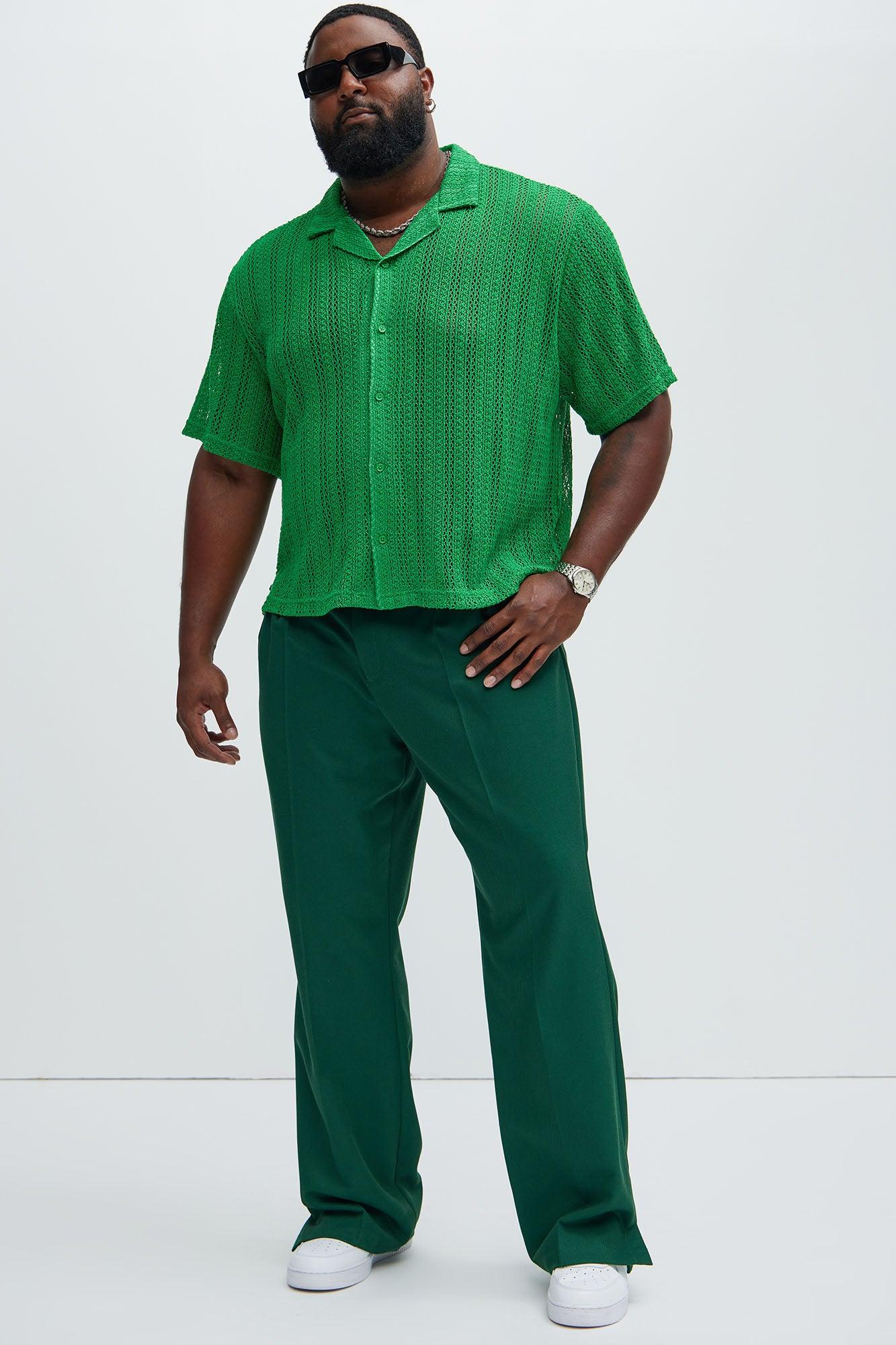Atlas Textured Boxy Shirt - Green Product Image