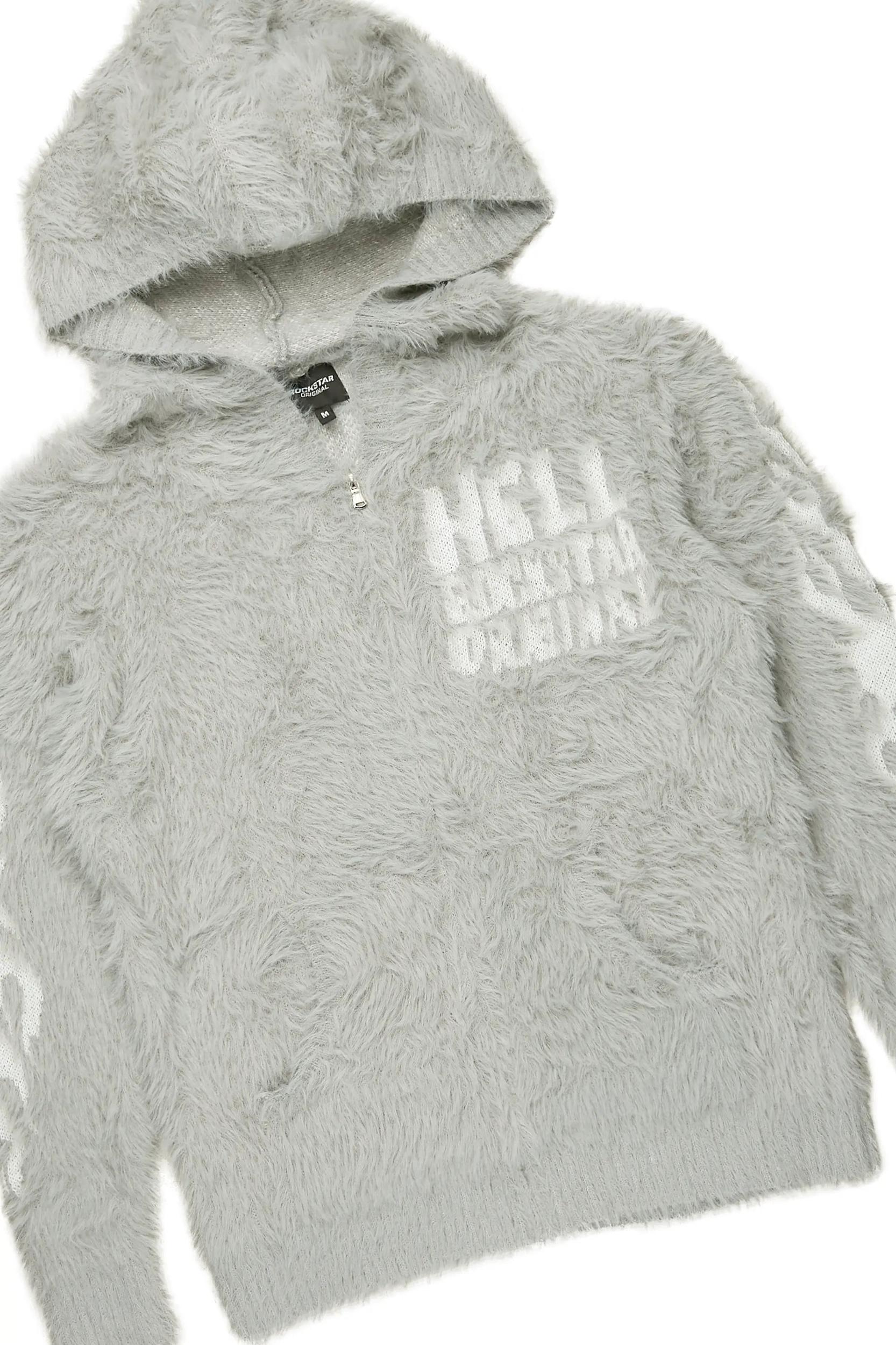 Toshio Grey Stacked Flare Knitted Mohair Track Set Male Product Image