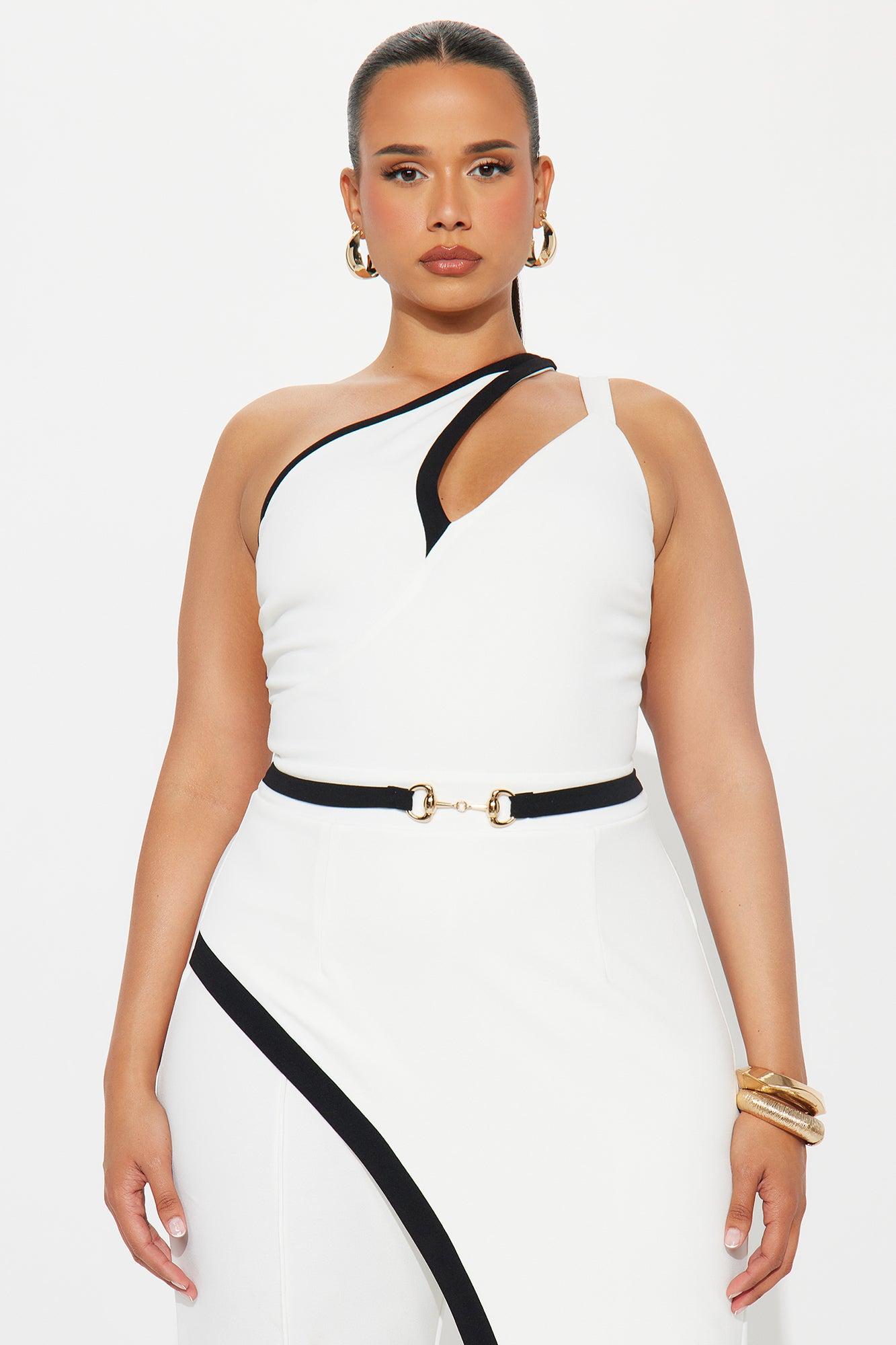 Styled for Success Jumpsuit - White/Black Product Image