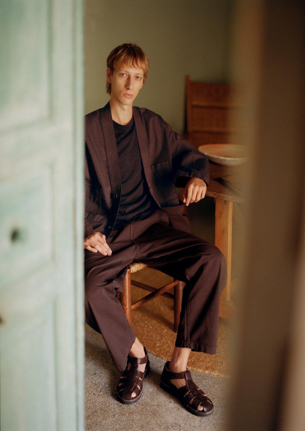 Garment Dyed Cotton Twill Jacket | Dark Cocoa Product Image