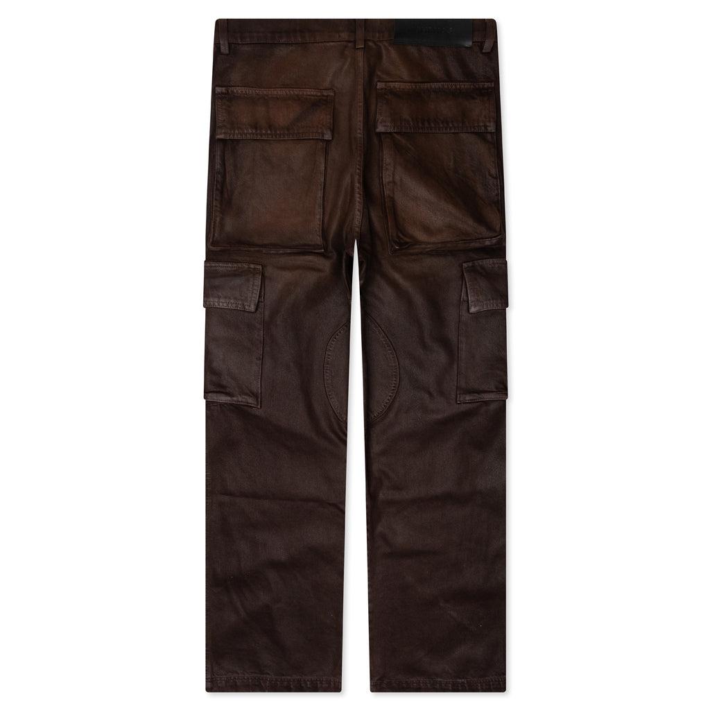 Waxed Denim Logo Cargo Pant -Brown Wash Male Product Image