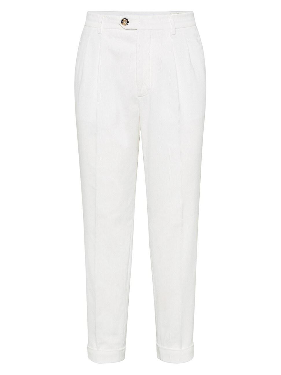 Mens Garment Dyed Leisure Fit Trousers in Cotton Narrow Wale Corduroy Product Image