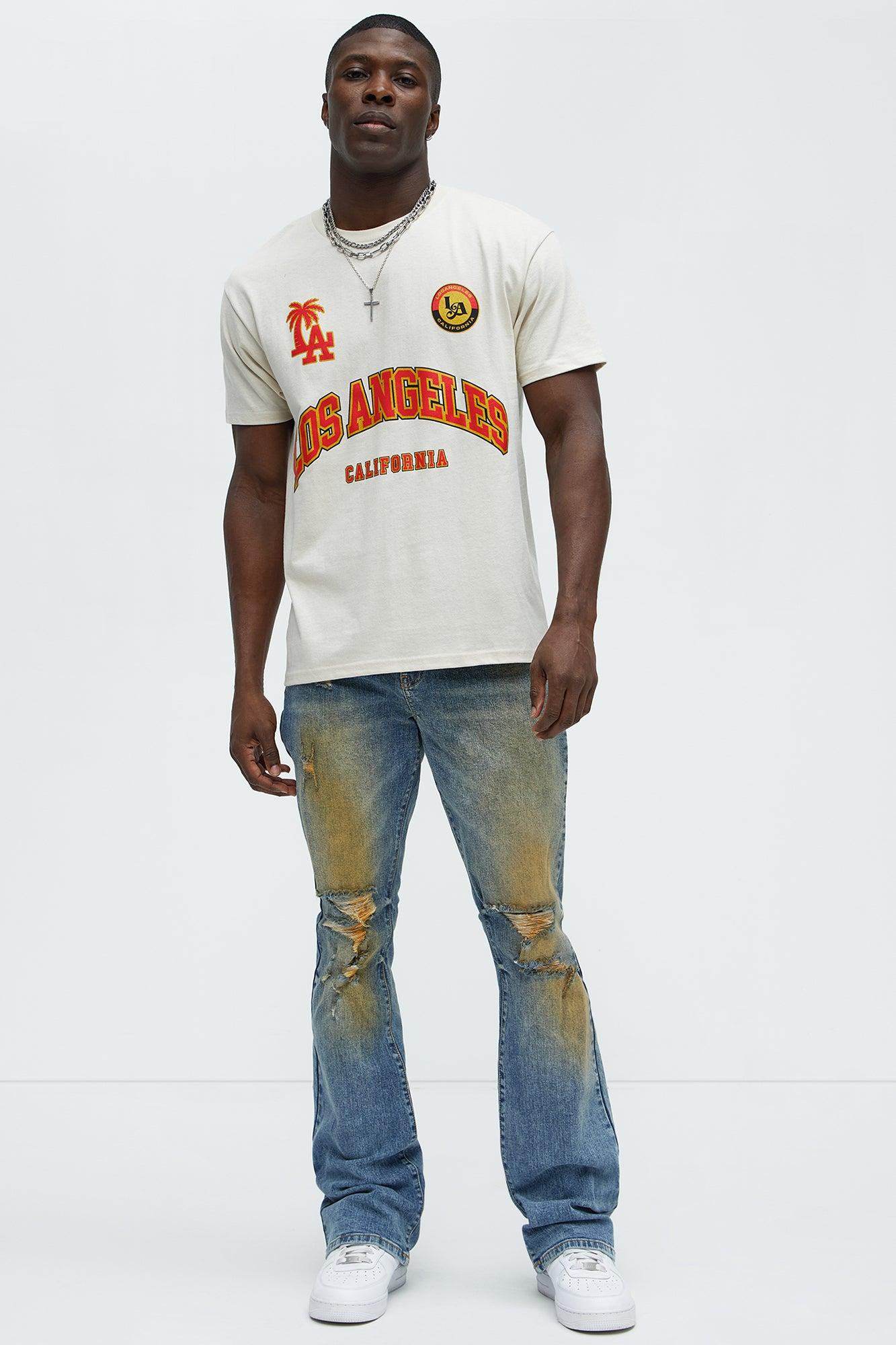 Rules Stacked Skinny Flare Jeans - Vintage Blue Wash Product Image