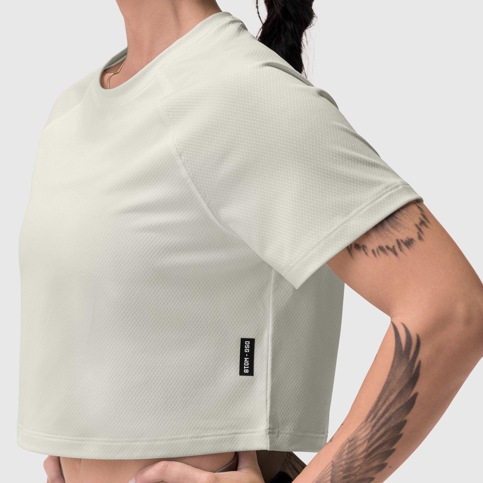W018. AeroSilver® Cropped Tee - Ivory Cream Product Image