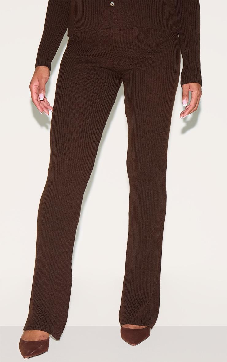 Maternity Chocolate Rib Knit Flare Pants Product Image