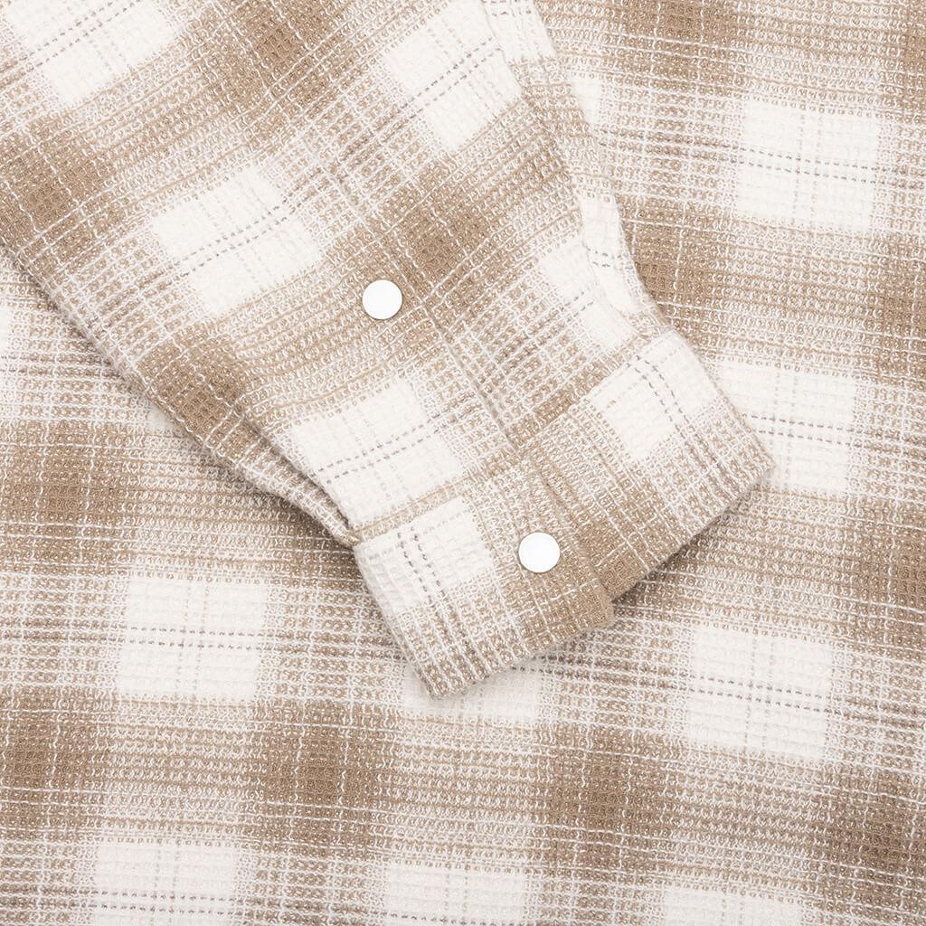 Waffle Flannel Shirt - Mid Brown Male Product Image