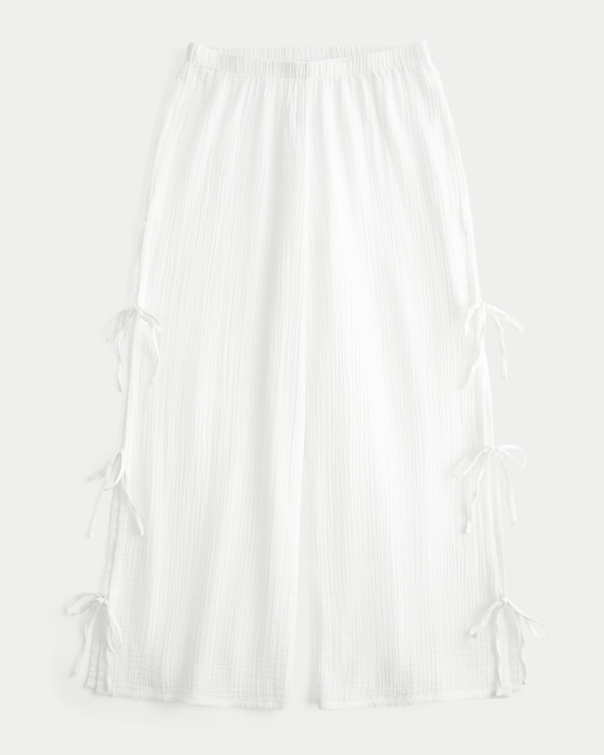 Gauze Wide-Leg Pants Product Image