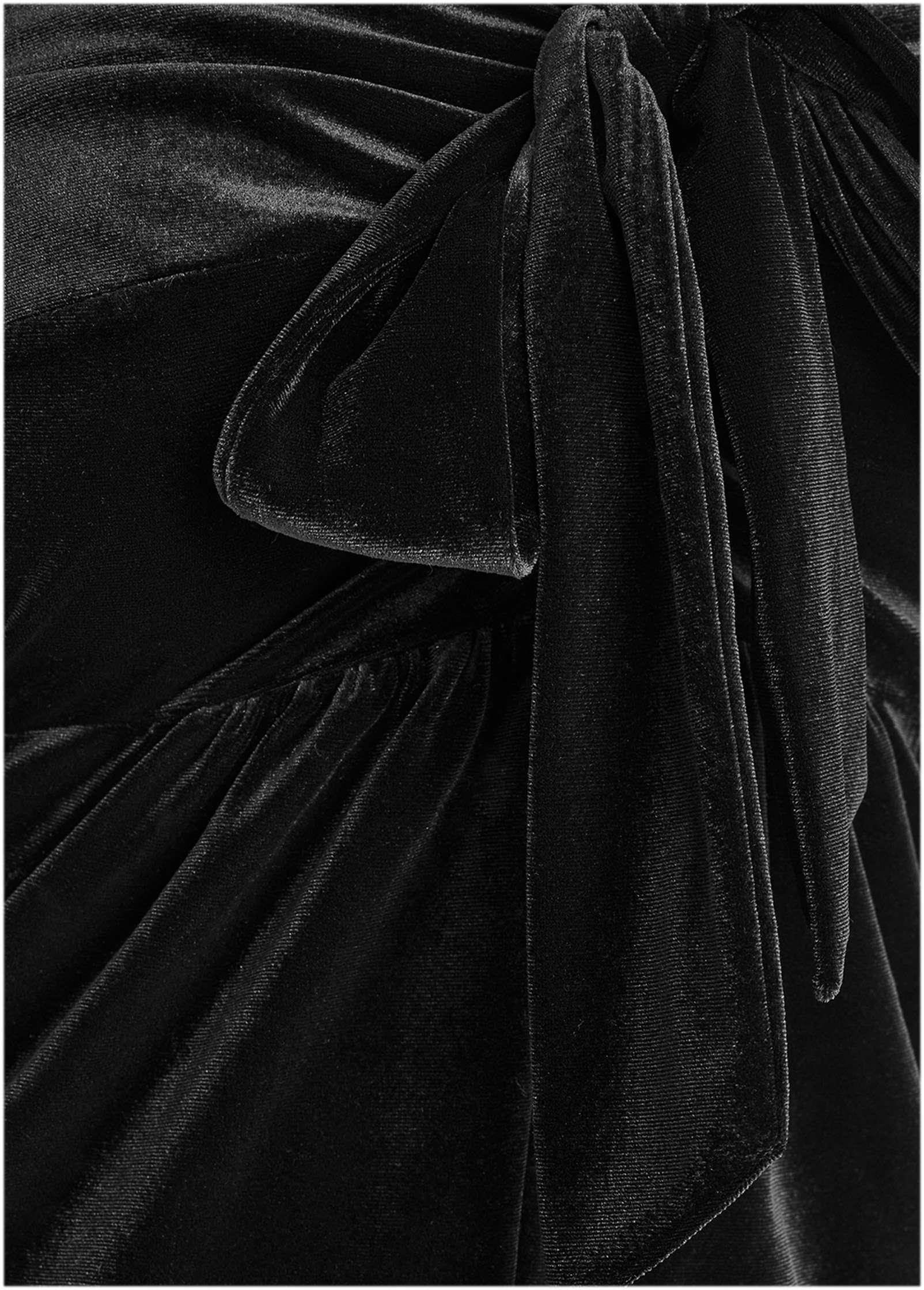 Stretch Velvet Halter Jumpsuit - Black Product Image