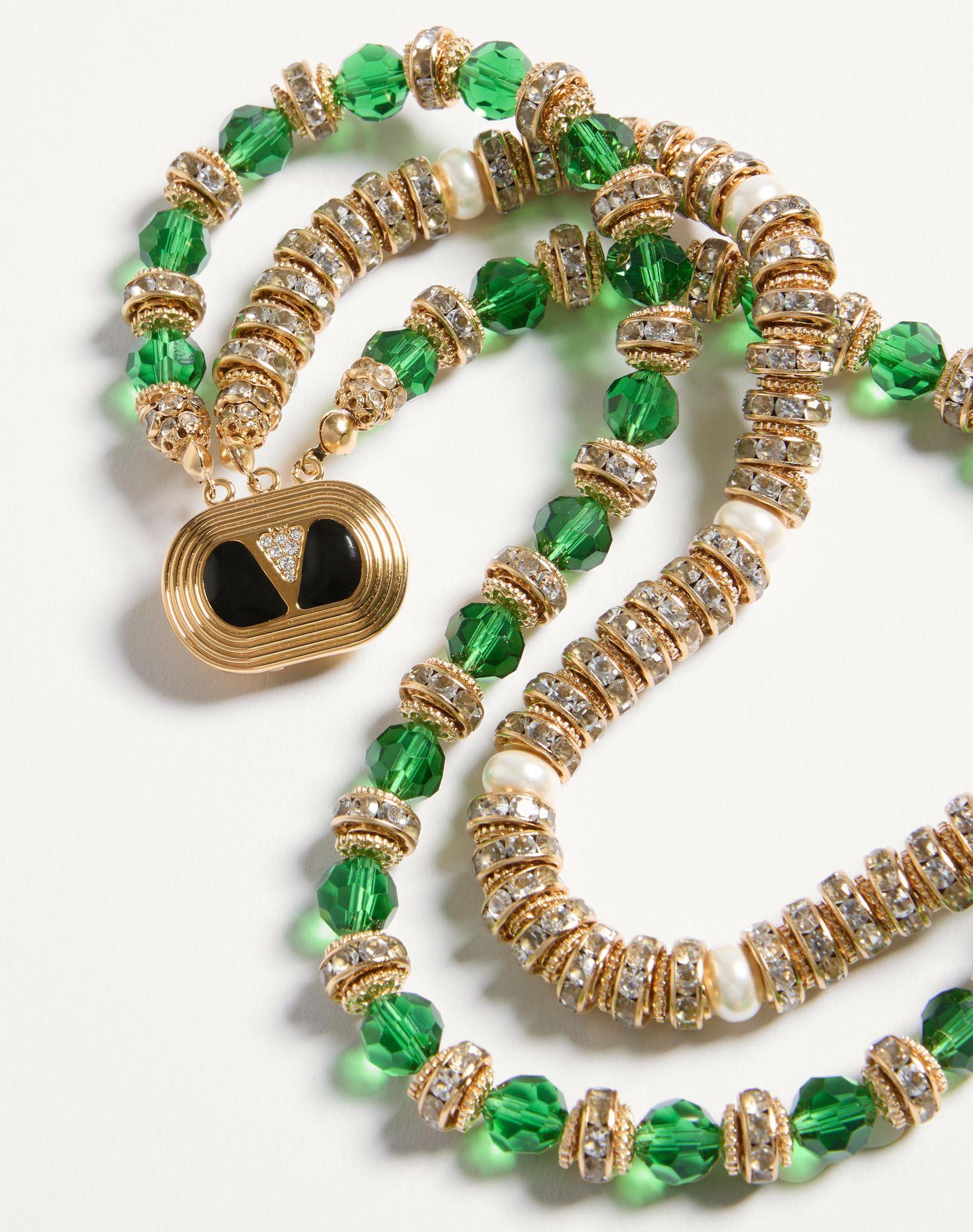 Coeur Royal Necklace In Metal, Enamel, Briole Glass, Pearls And Crystals  Product Image