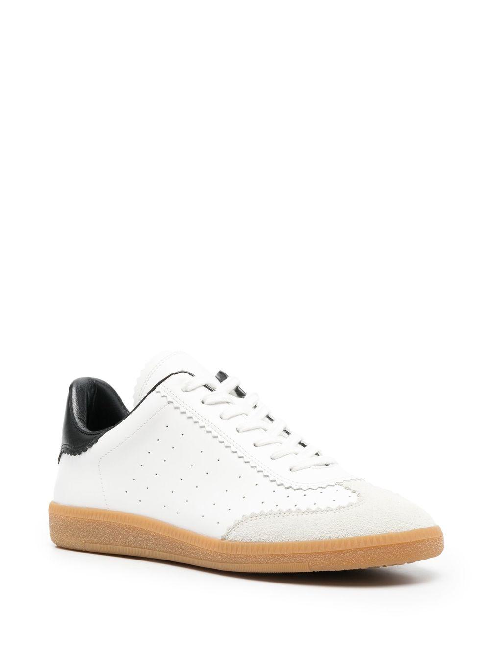 ISABEL MARANT Beth Suede-trimmed Leather Sneakers In White Product Image