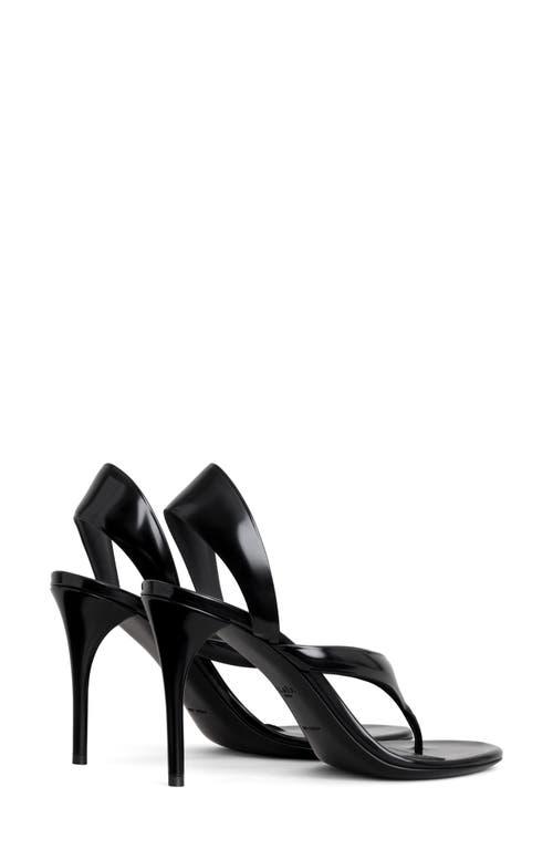 ALAÏA Leather Thong Slingback Sandals In Noir Product Image