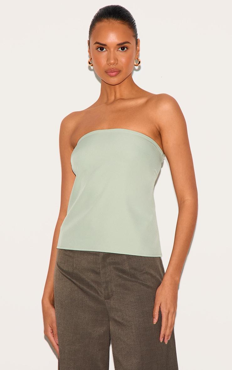Sage Boxy Woven Bandeau Product Image