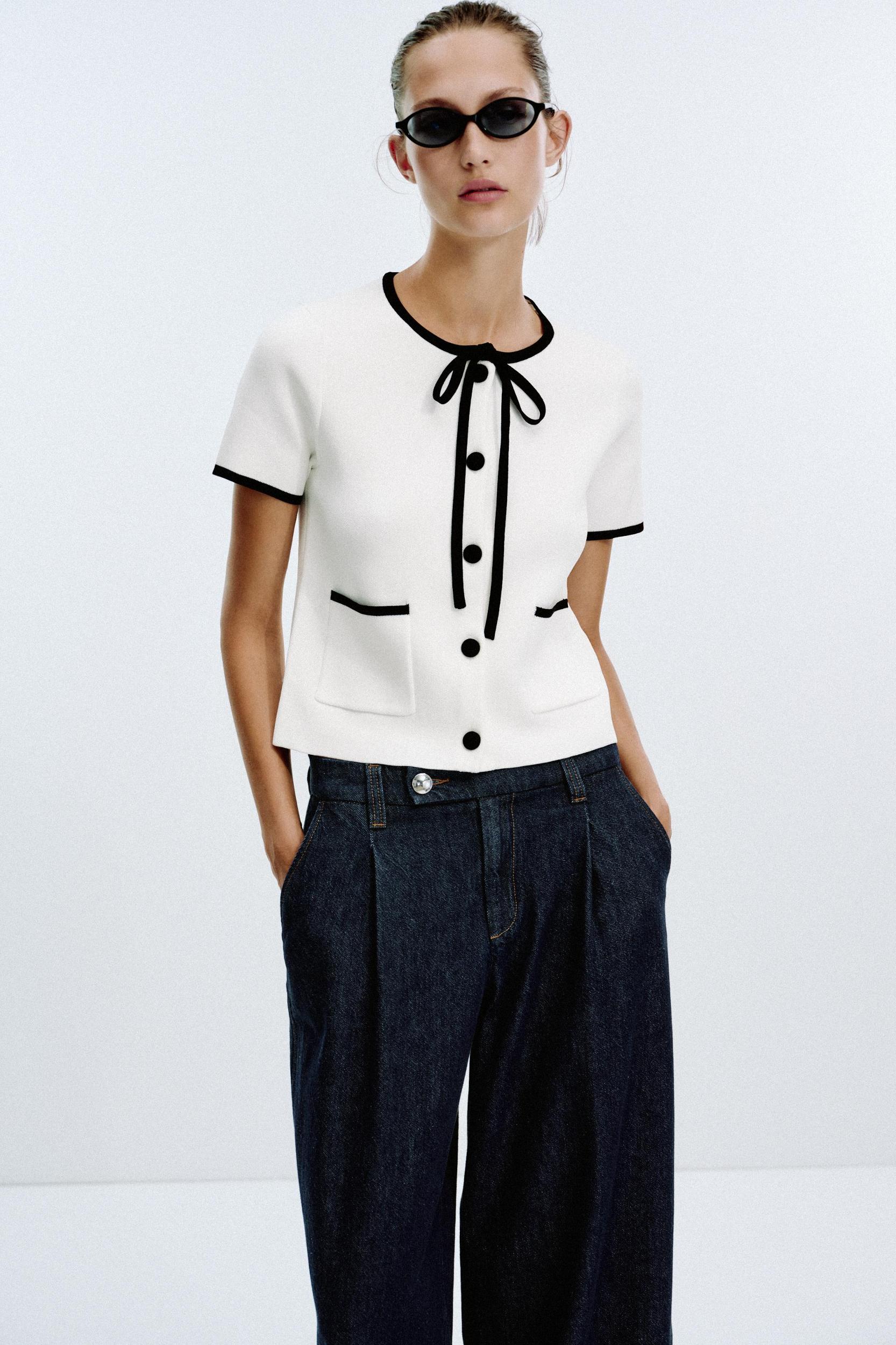 CONTRAST TRIM CARDIGAN Product Image