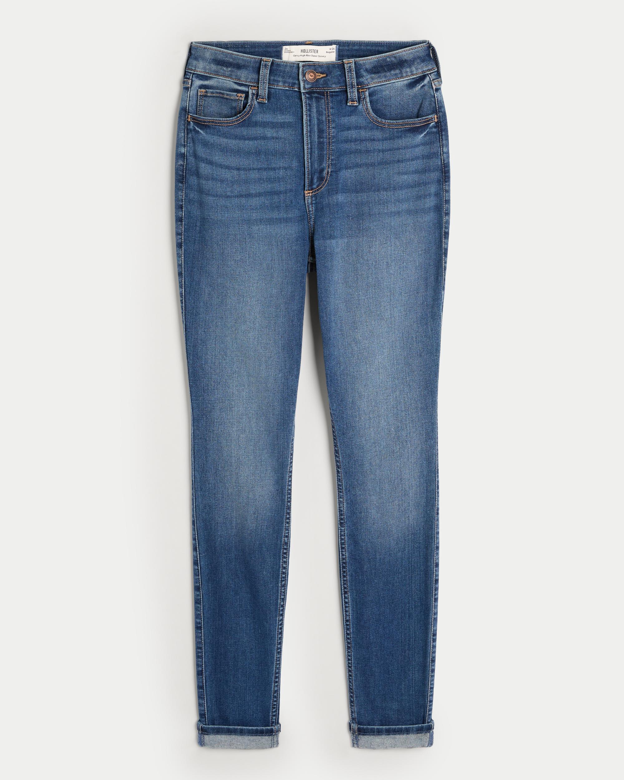 Curvy High-Rise Dark Wash Super Skinny Jeans Product Image