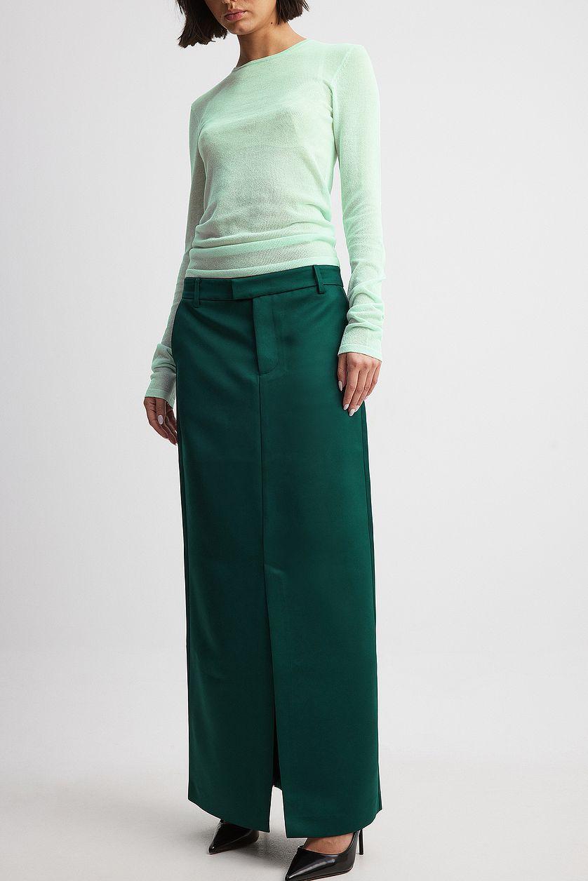Satin Straight Maxi Skirt Product Image