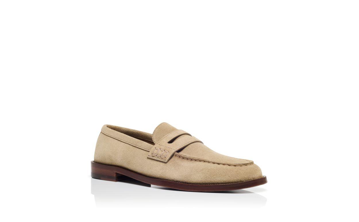 PERRY Beige Suede Penny Loafers  Product Image