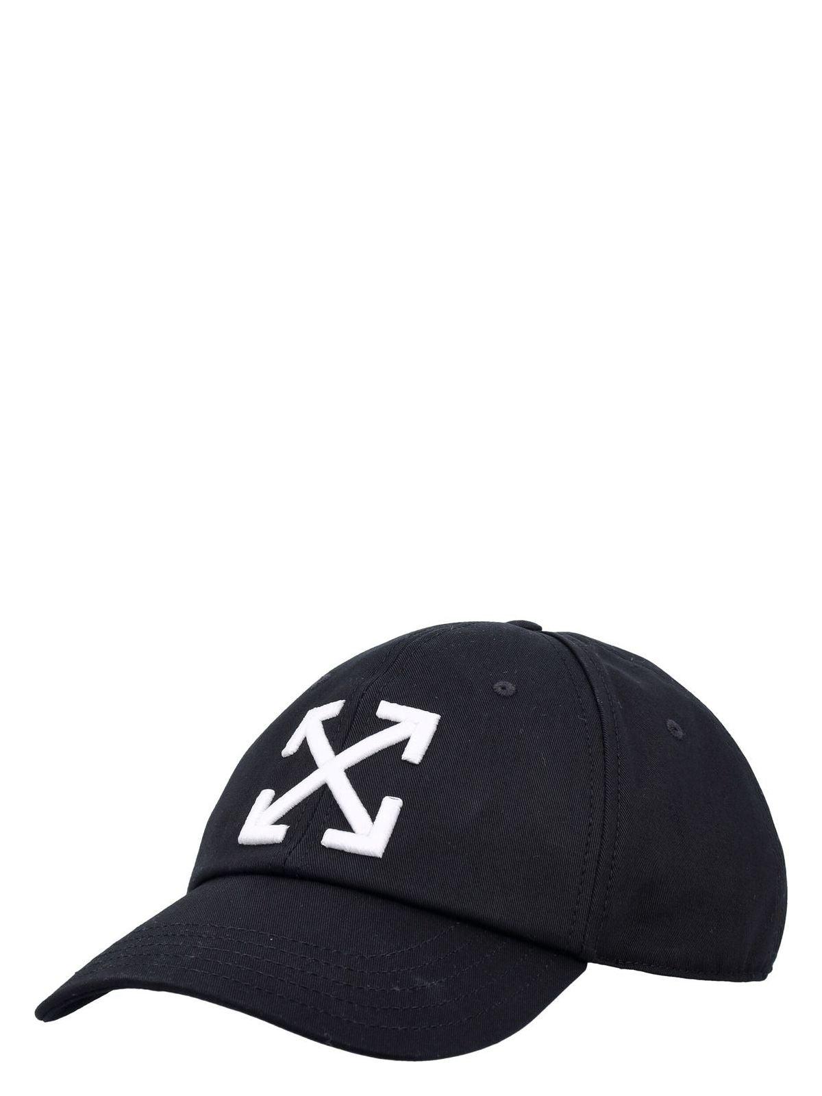 OFF-WHITE Arrow Brand-embroidered Cotton-twill Baseball Cap In Black White Product Image