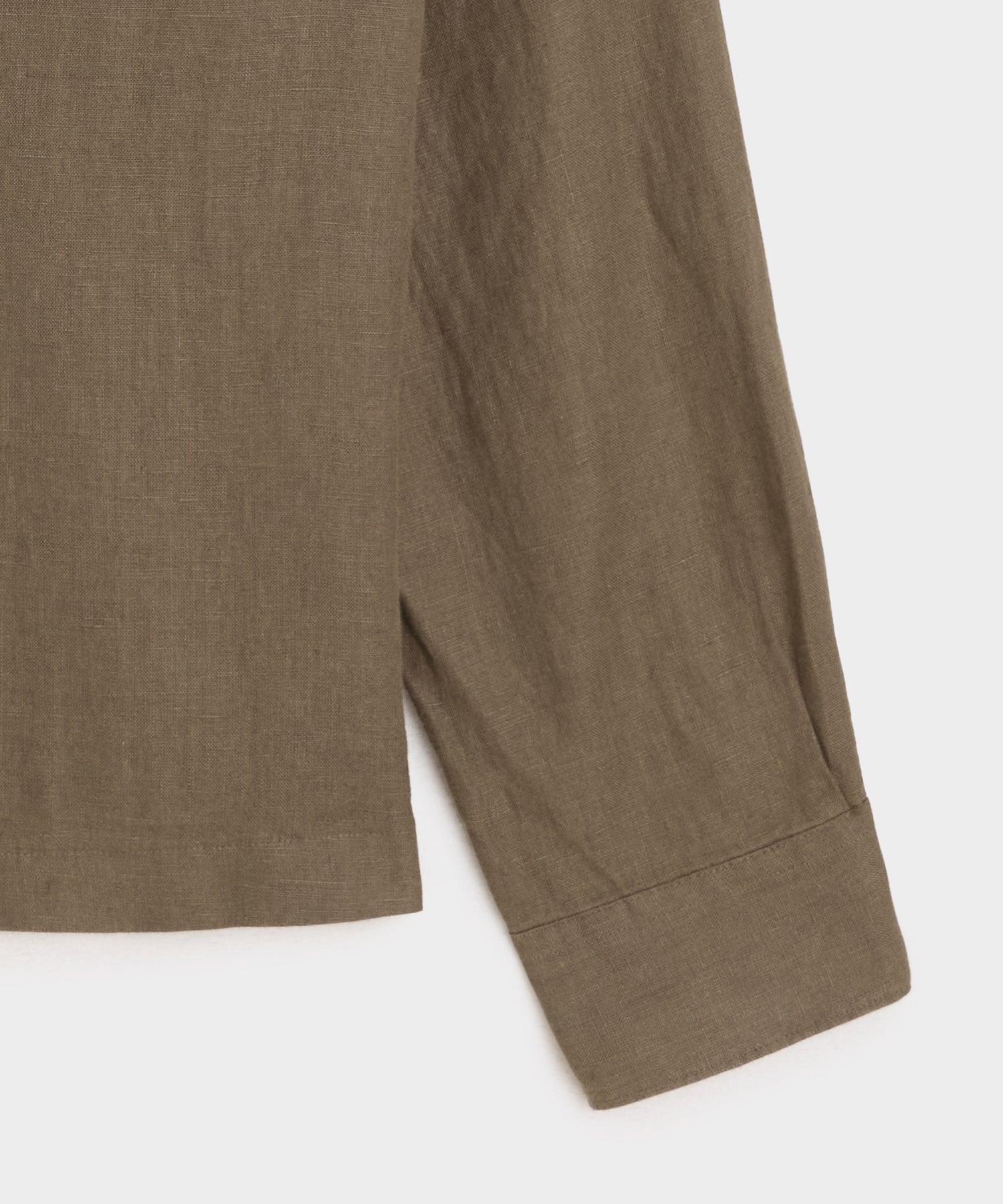 Cropped Sea Soft Irish Linen Camp Collar Shirt Product Image