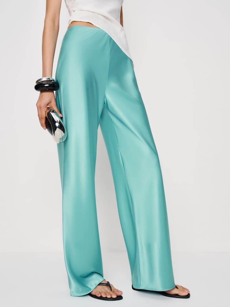 Gale Satin Mid Rise Bias Pant Product Image