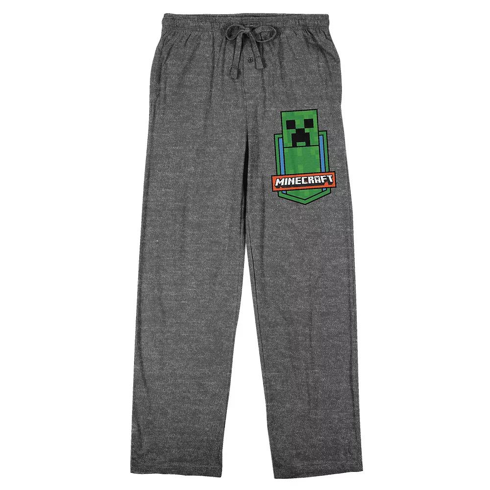 Men's Minecraft Creeper Badge Sleep Pants, Size: Small, Gray Product Image