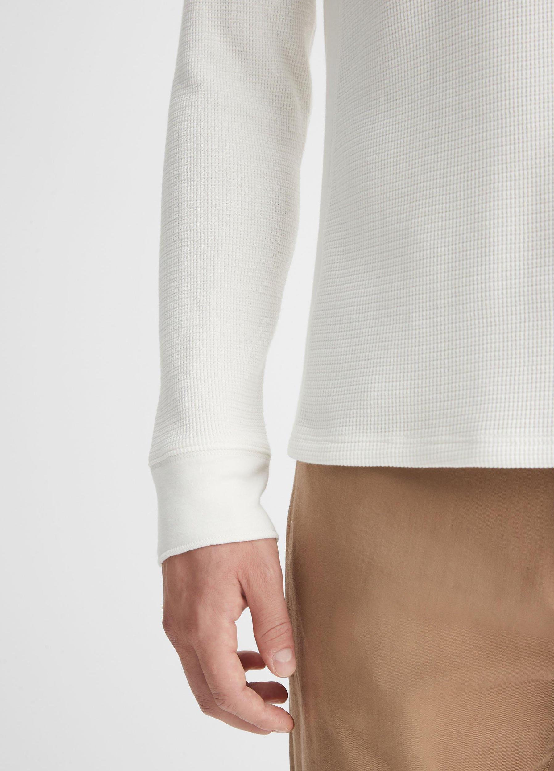 Pima Cotton-Blend Thermal Long-Sleeve Pullover Product Image