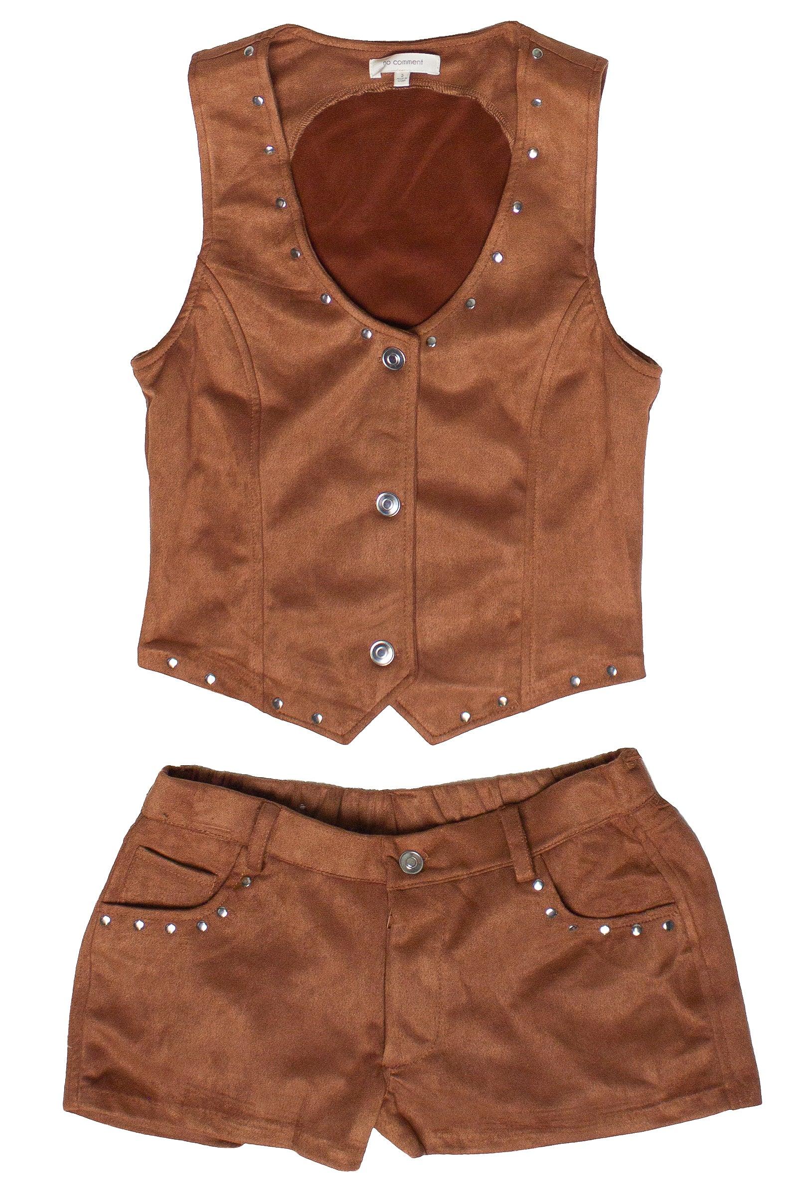 Faux Suede Nailhead Stud Mini Shorts Product Image