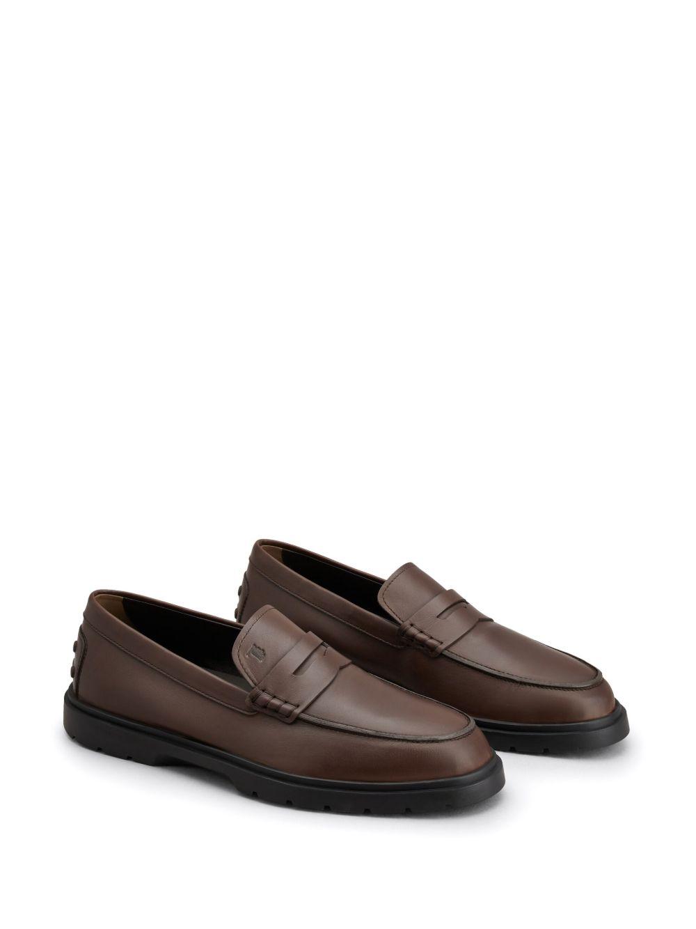 logo-debossed leather loafers  Product Image