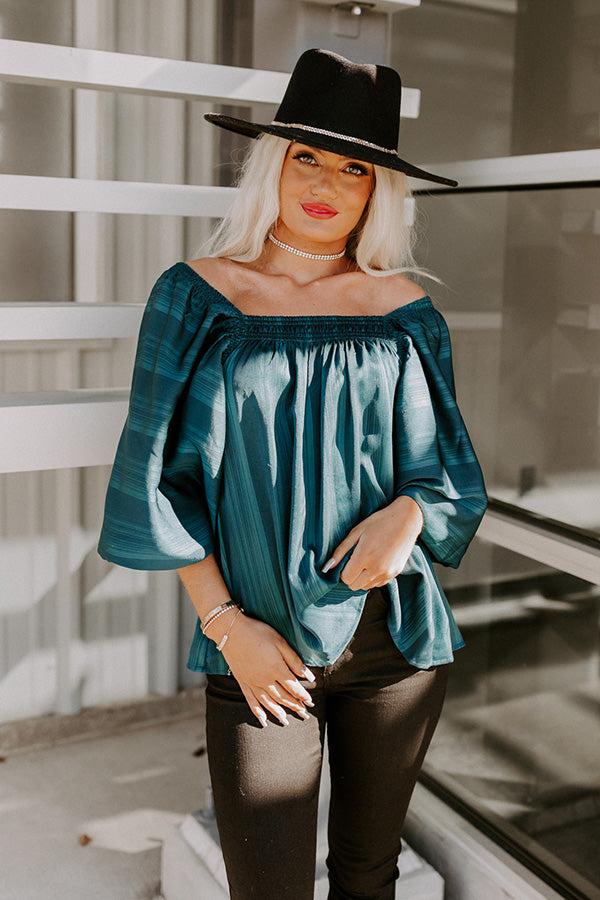 Ideal Day Shift Top In Teal Product Image