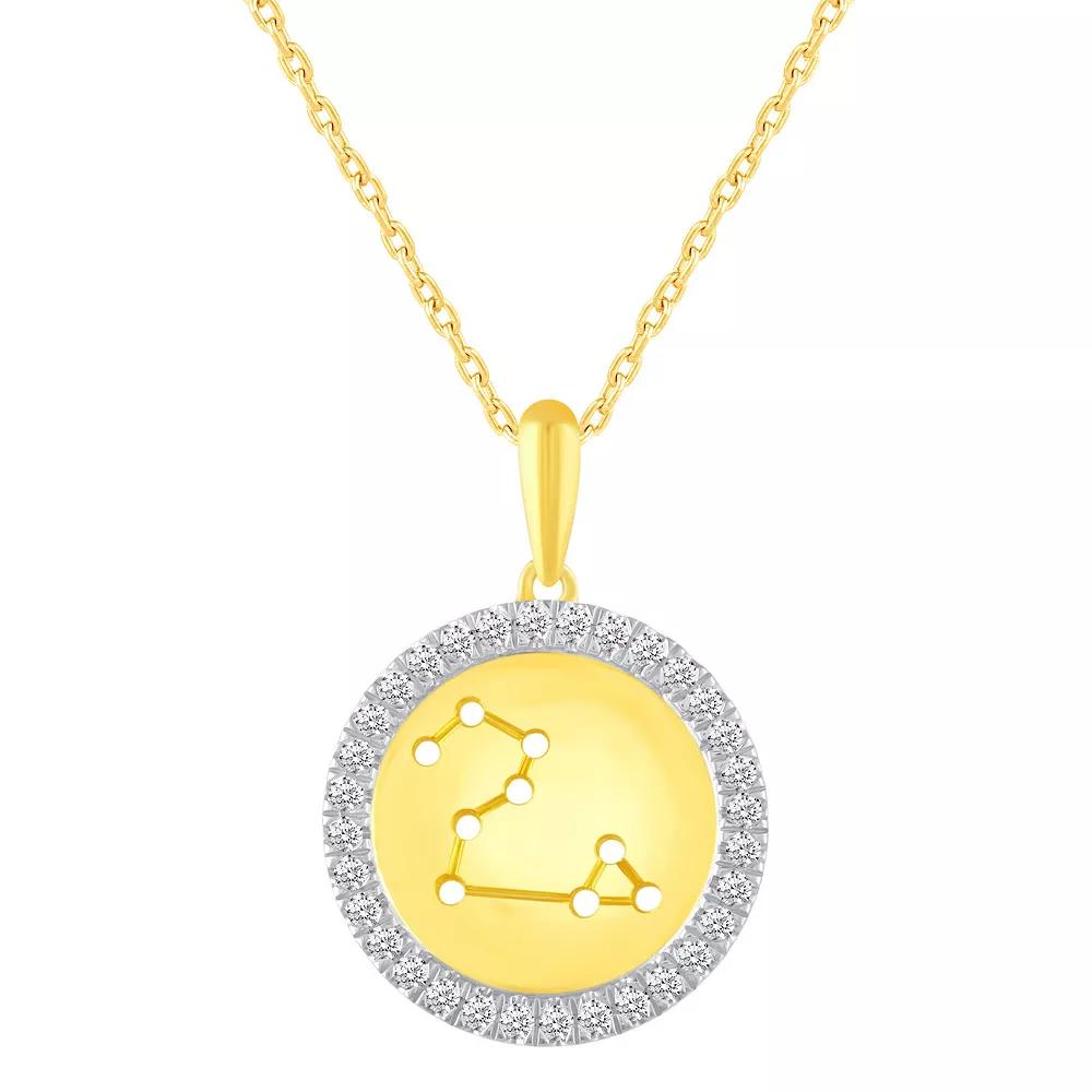 Royal Aura 1/4 Carat T.W. Diamond Halo Zodiac Pendant Necklace, Women's,  Product Image