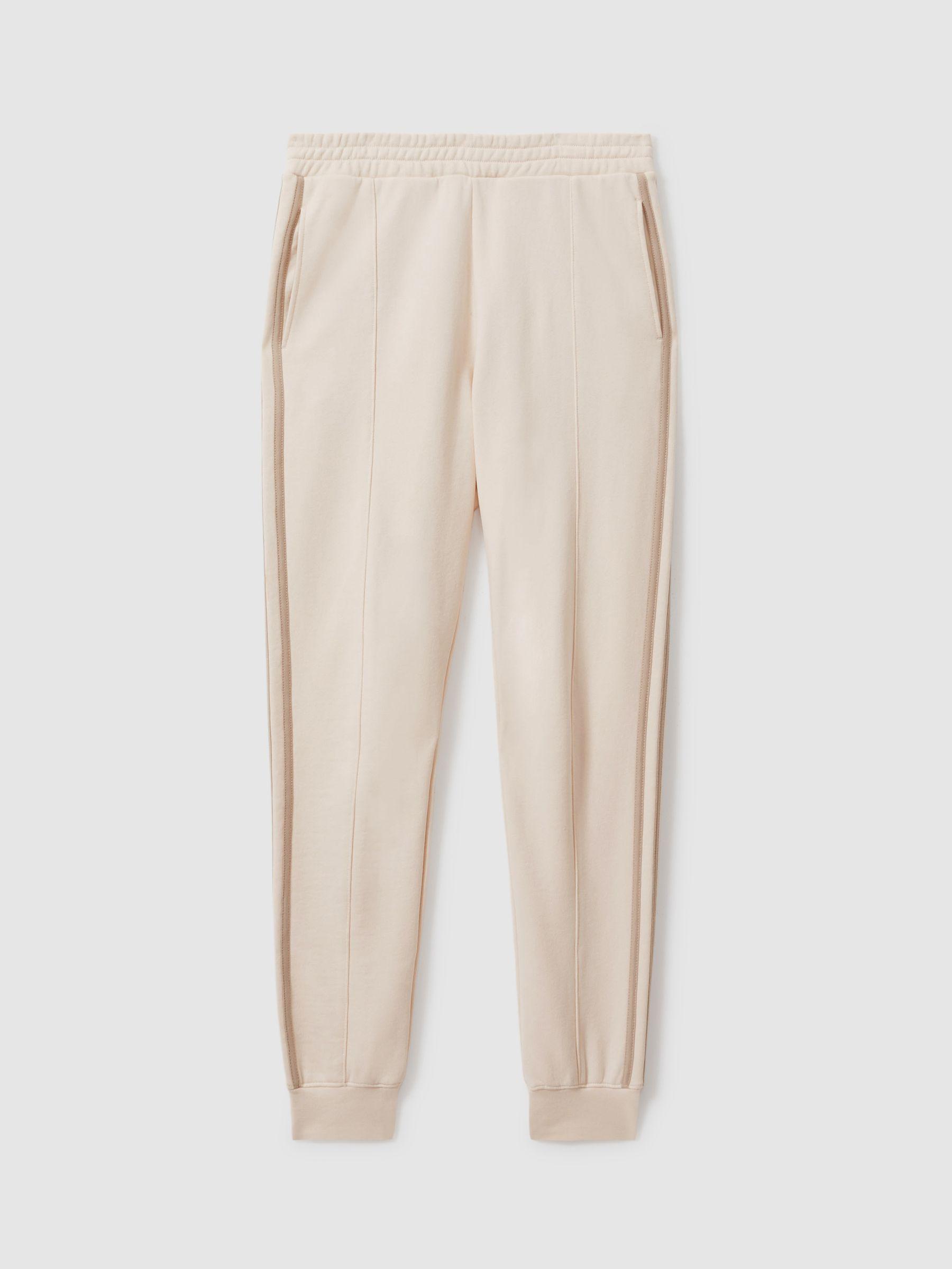 The Upside Cotton Side Stripe Joggers in Cream Product Image