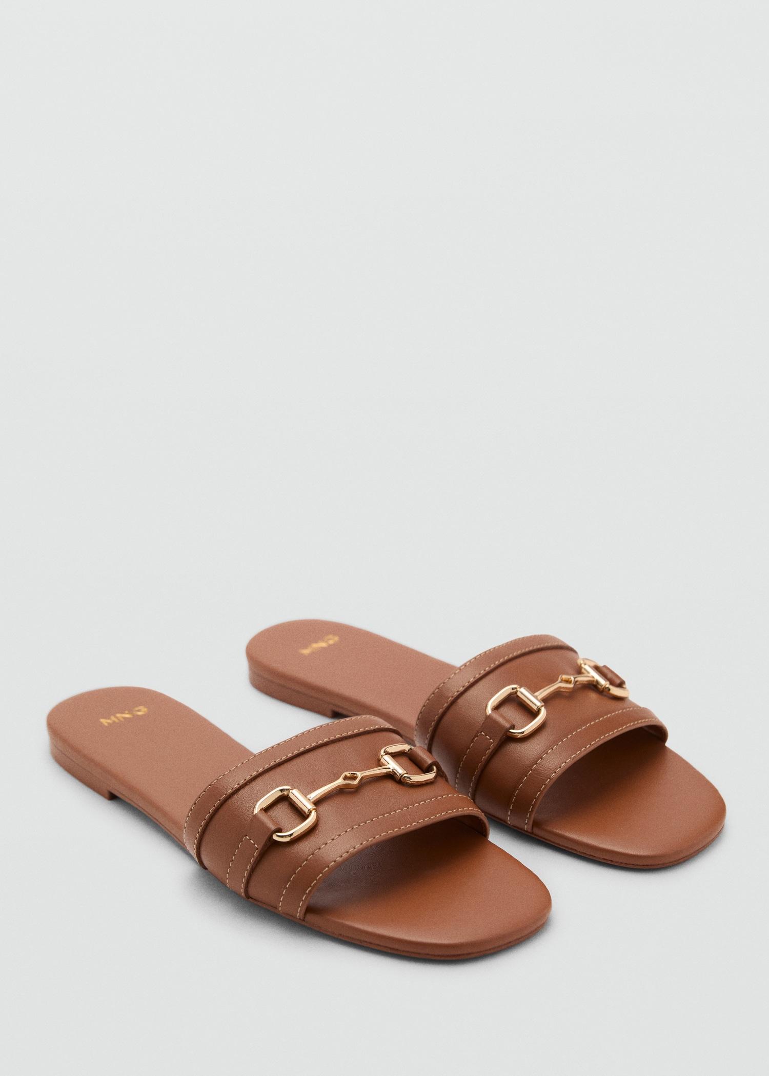 Buckle leather sandals - Women | MANGO USA Product Image