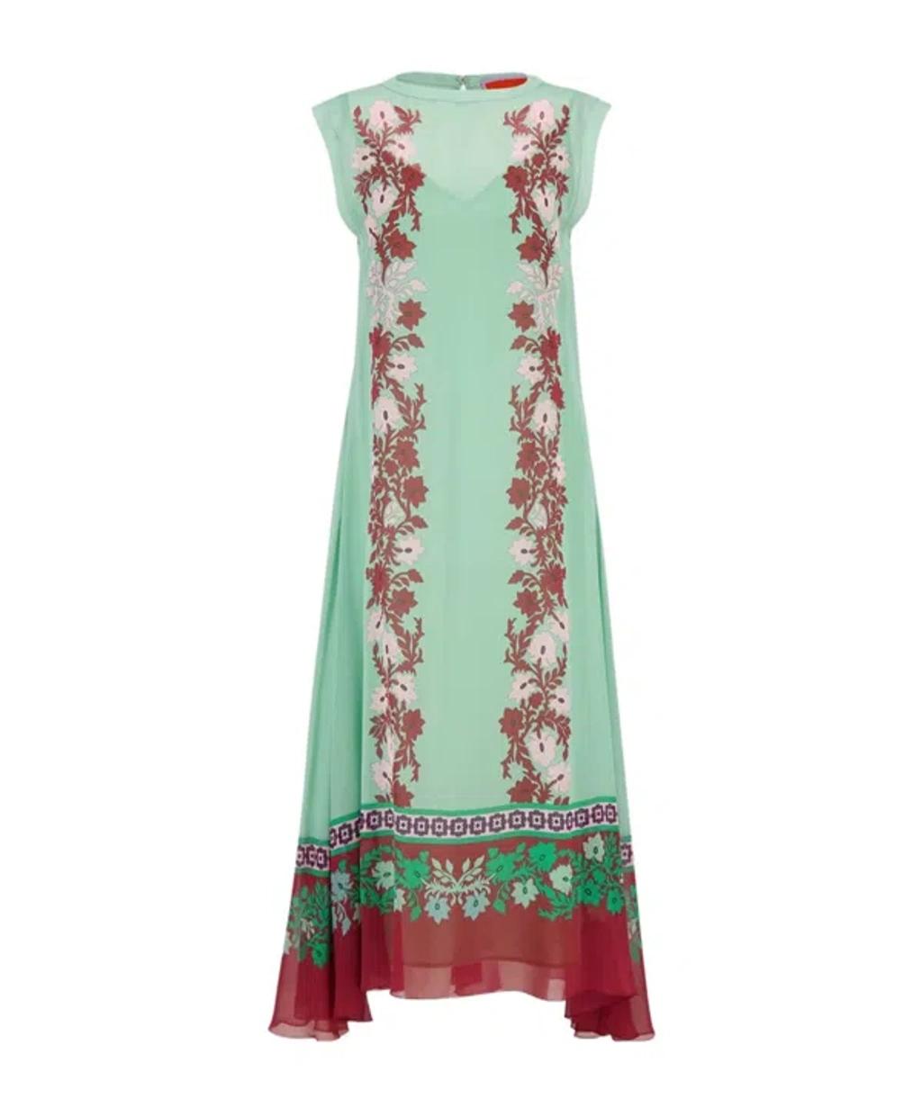 LA DOUBLEJ Silk Chiffon Printed Maxi Dress In Multi Product Image