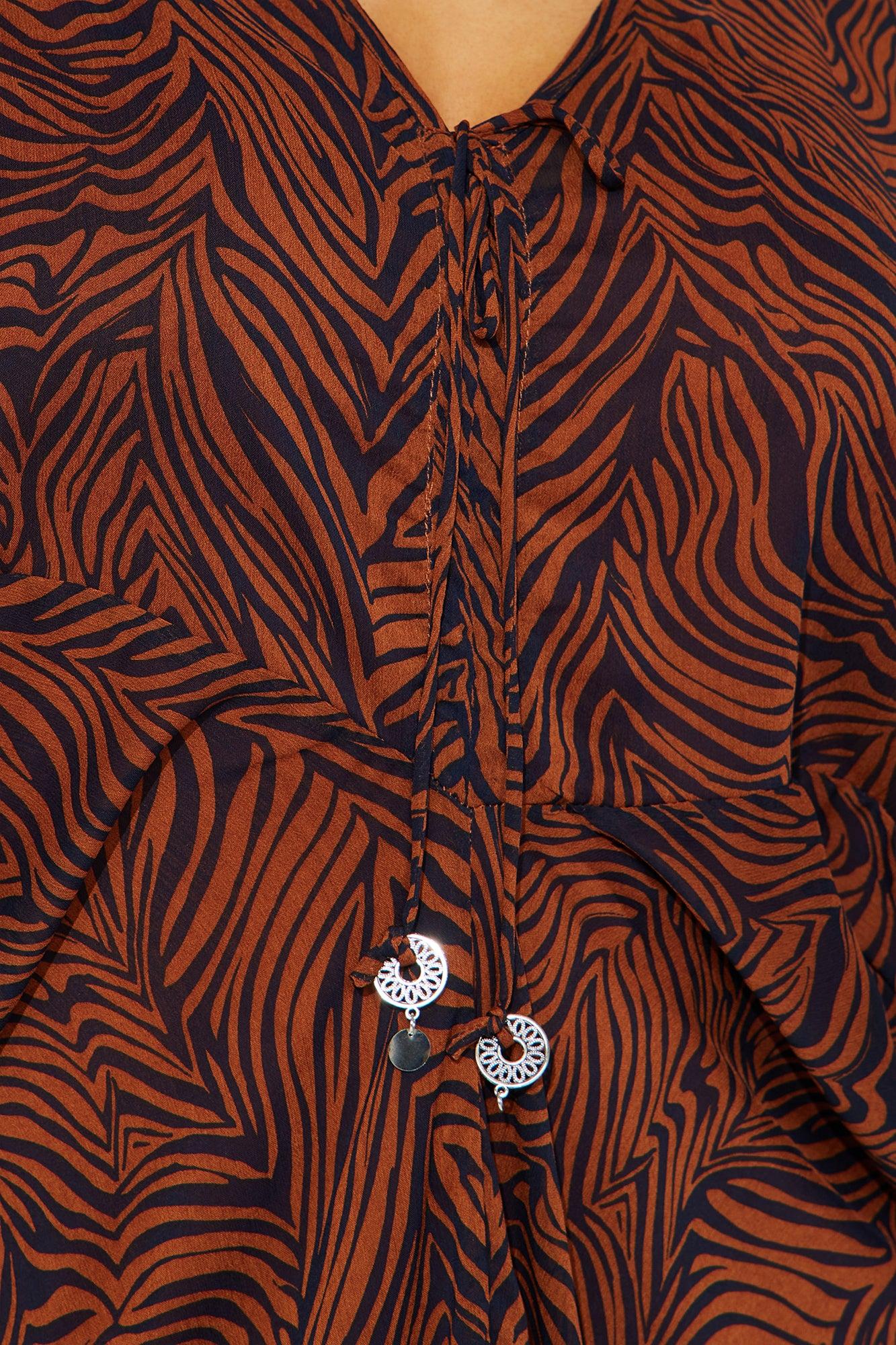 Iris Kaftan Maxi Dress - Brown/combo Product Image