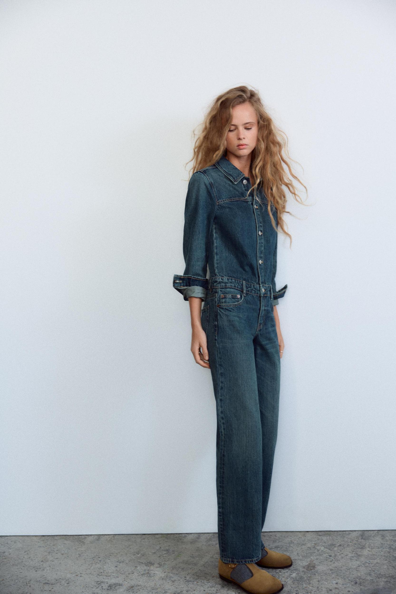 STRAIGHT TRF DENIM JUMPSUIT Product Image