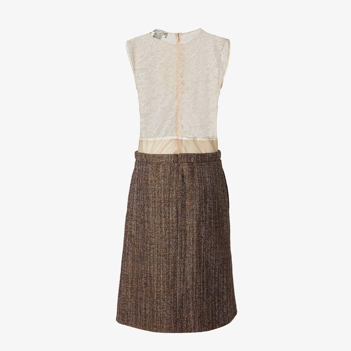 DressBrown lace and wool dress Product Image