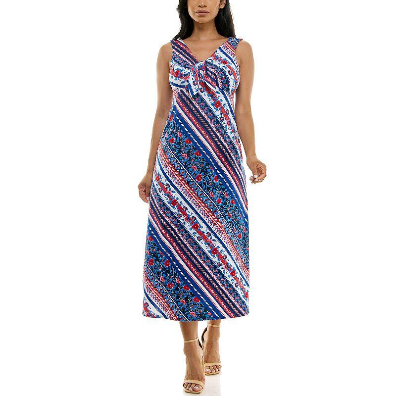 Women's Nina Leonard Tie Front Maxi Dress,  Product Image