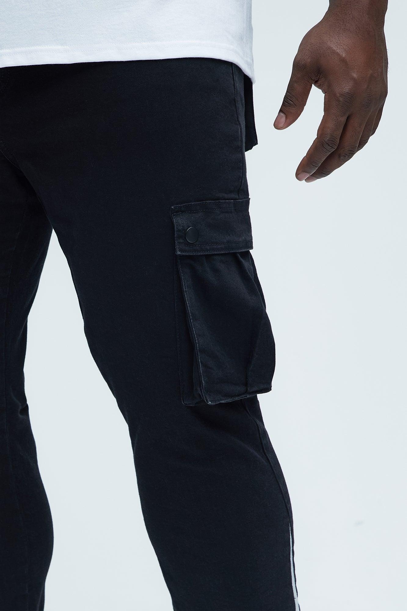 Carried Cargo Slim Jeans - Black Product Image