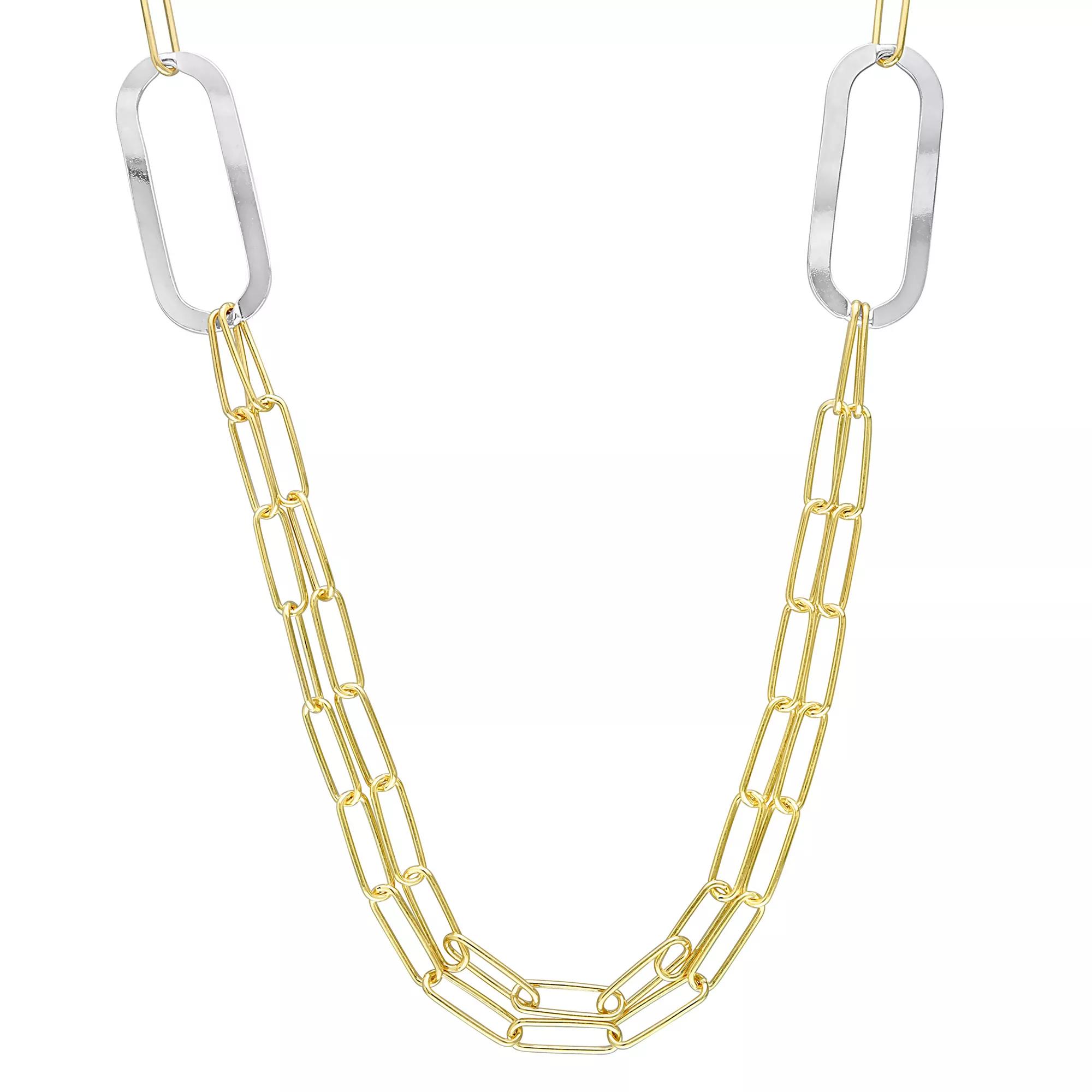 Stella Grace Sterling Silver Multistrand Oval Link Chain Necklace, Women's, Size: 36", 18k Gold Sterling Product Image