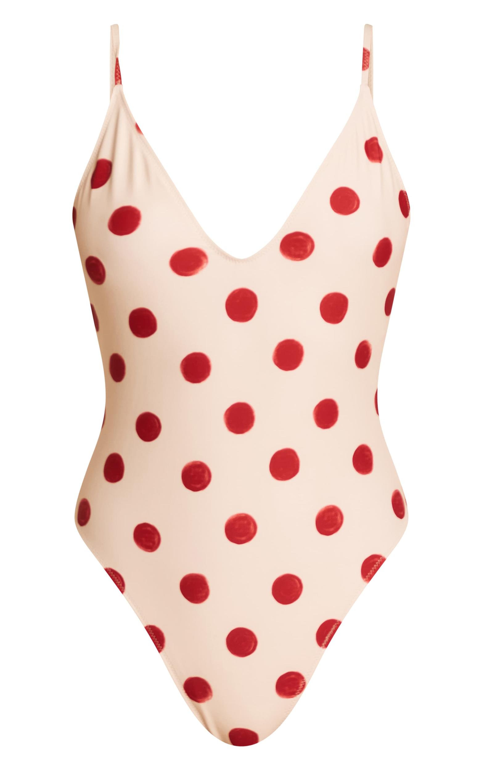 Red Polka Dot Scoop Swimsuit Product Image