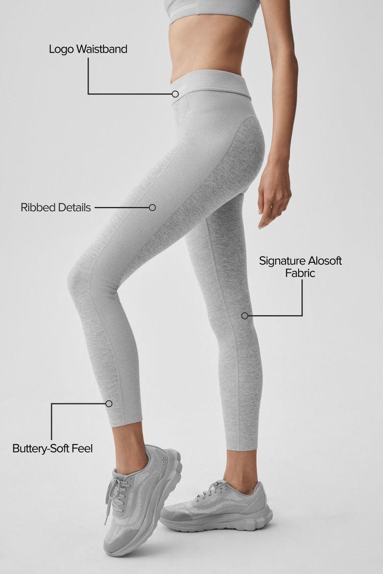 Alosoft High-Waist 7/8 Relay Legging - Athletic Heather Grey/White Product Image